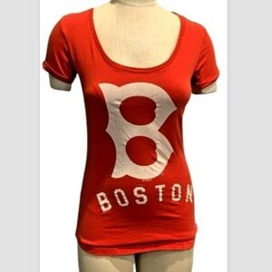 VNT Nike Cooperstown Womens Sz S Red T-Shirt B Boston Redsox #225H